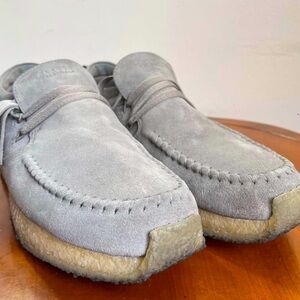 CLARKS Men’s Wallabee Grey Nubuck Suede Loafer Shoes | US 11.5
